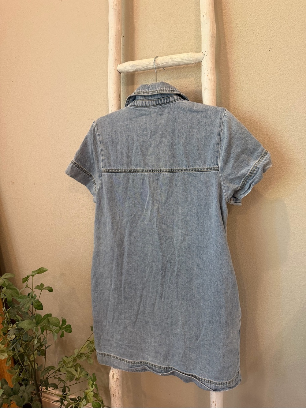 Habitual Light Blue Denim Polo-Style Short Sleeve dress - Picture 3 of 3